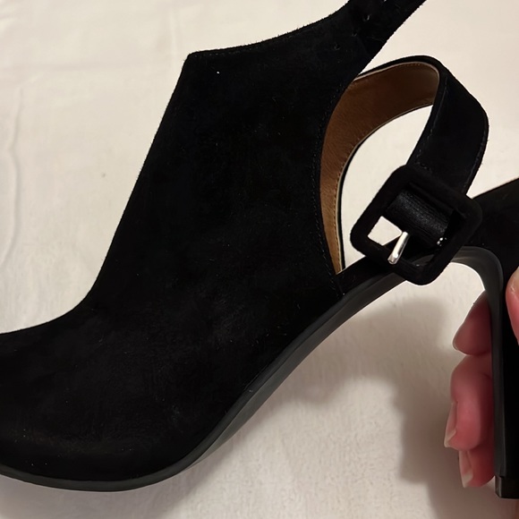 14th & Union - Black Leather Peep Toe Bootie Heels Sz9 - Picture 12 of 12